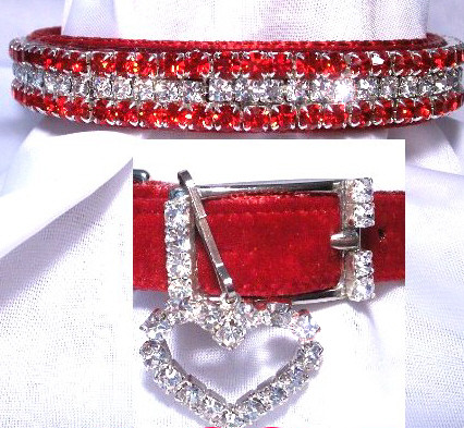 red diamond dog collar