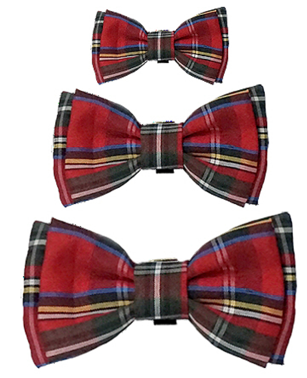 red plaid dog bow tie