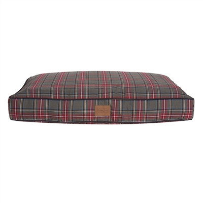 grey tartan dog bed