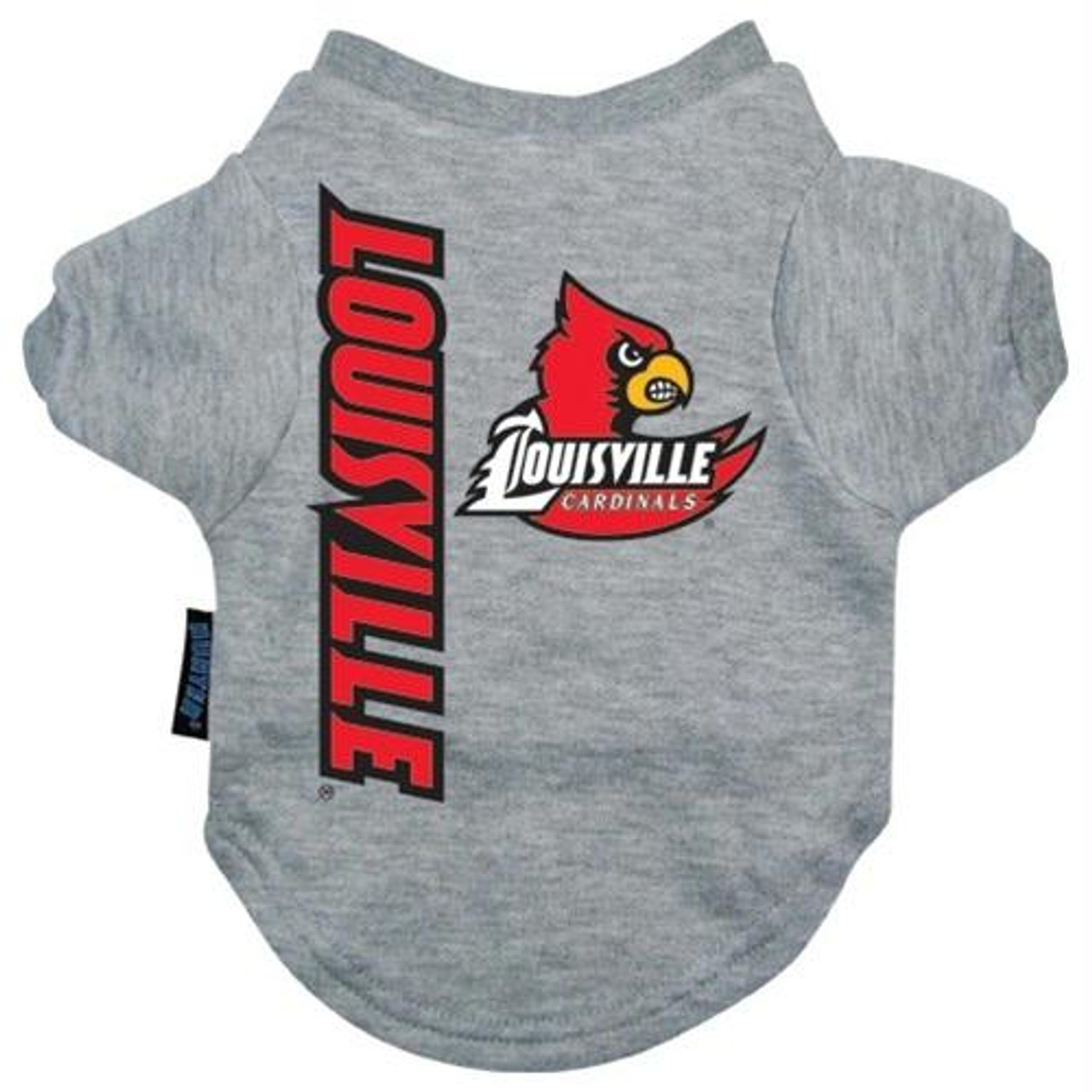 Louisville Cardinals Heather Grey Pet Dog T-Shirt by Hunter, Small