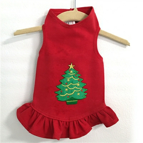 Christmas Tree Flounce Knit Dog Dress Daisy Lucy