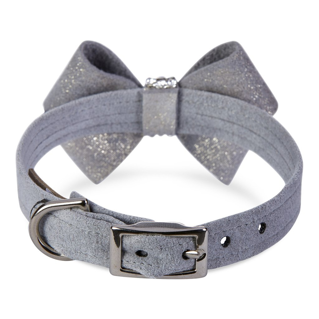 Glizerati Nouveau Bow Luxury Dog Collar by Susan Lanci - Puppy Pink