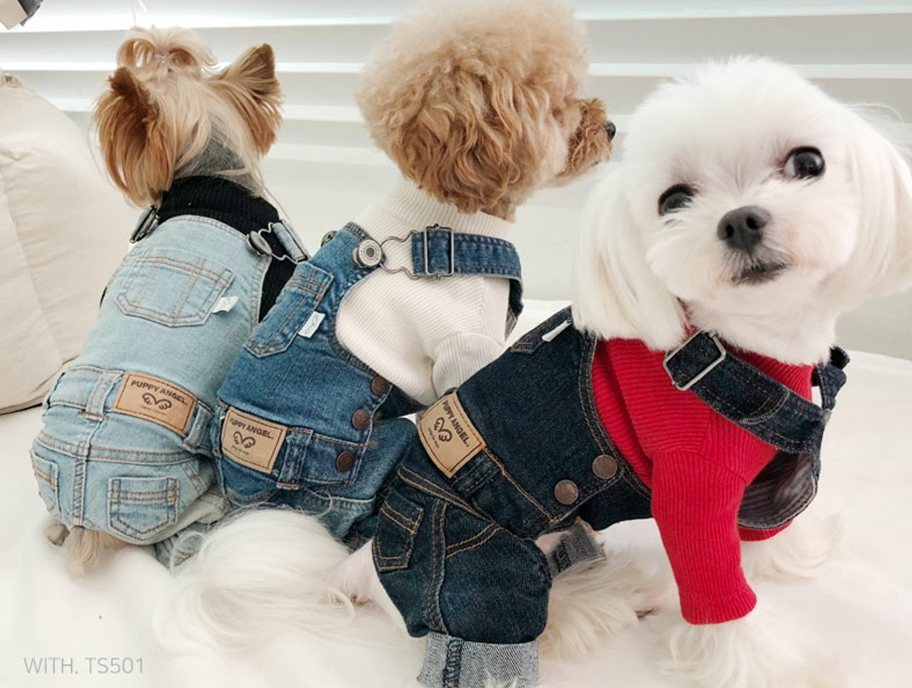 Amazon.com : Dog Shirts Clothes Denim Overalls, Pet Jeans Onesies Apparel, Puppy  Jean Jacket Sling Jumpsuit Costumes, Fashion Comfortable Blue Pants  Clothing for Small Medium Dogs Cats Boy Girl (Blue, Medium) :