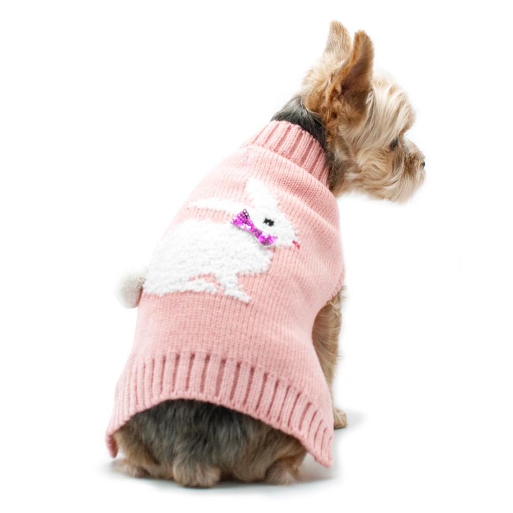 pink dog sweater