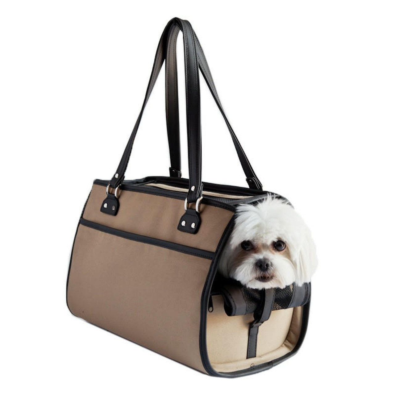 PETOTE, Marlee Duffel Dog Carrier in Khaki (Made in the USA)