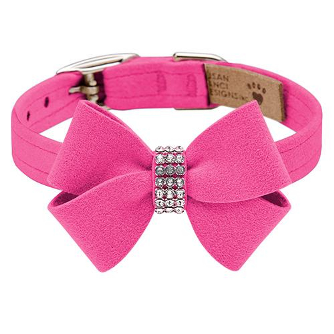 Luxury Designer Pink Monogram Dog Collar In XS, S, M, L, XL (Optional Leash)