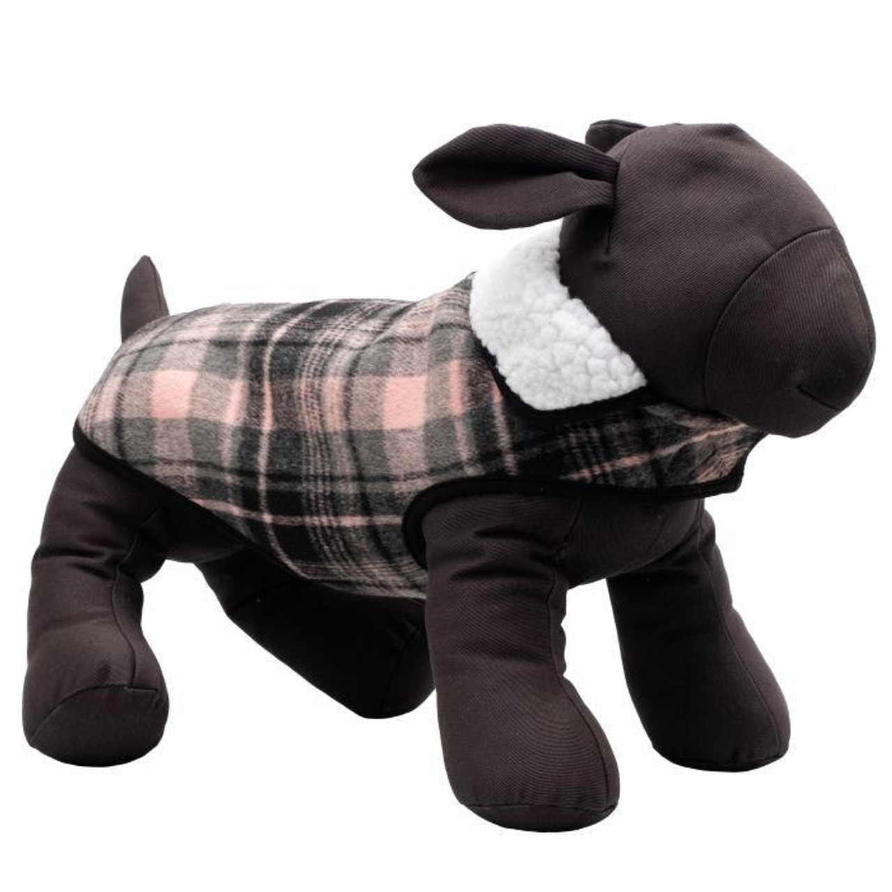 the worthy dog plaid sherpa lined dog alpine jacket