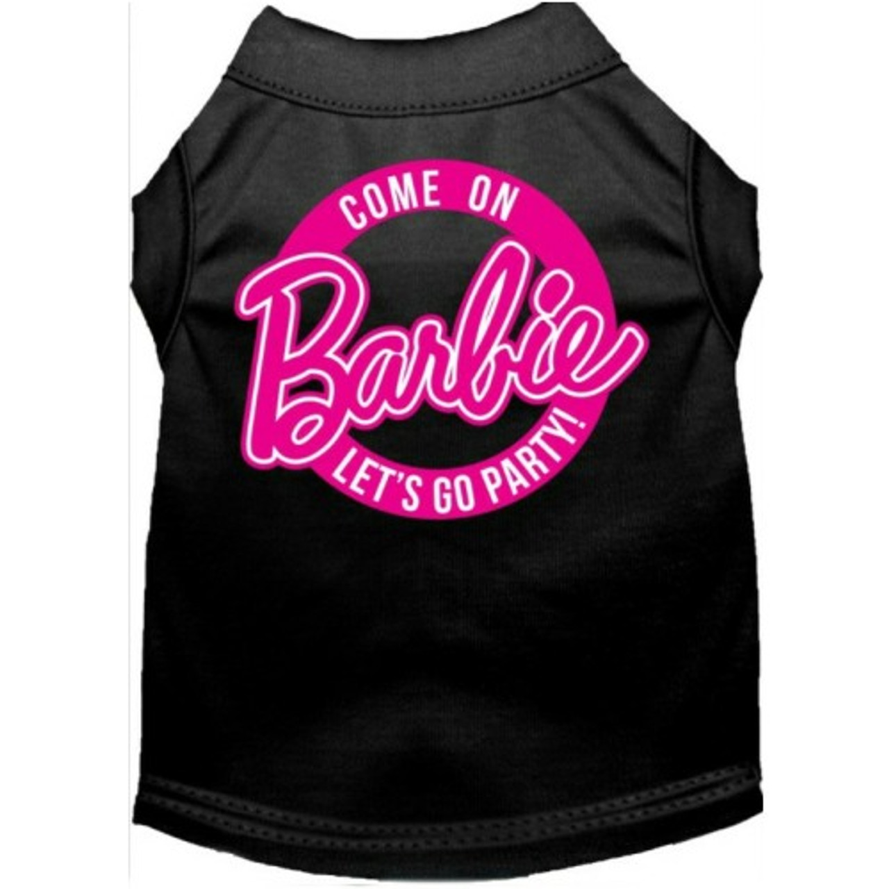 Barbie Let's Go Party Screen Print Dog Shirt - Black