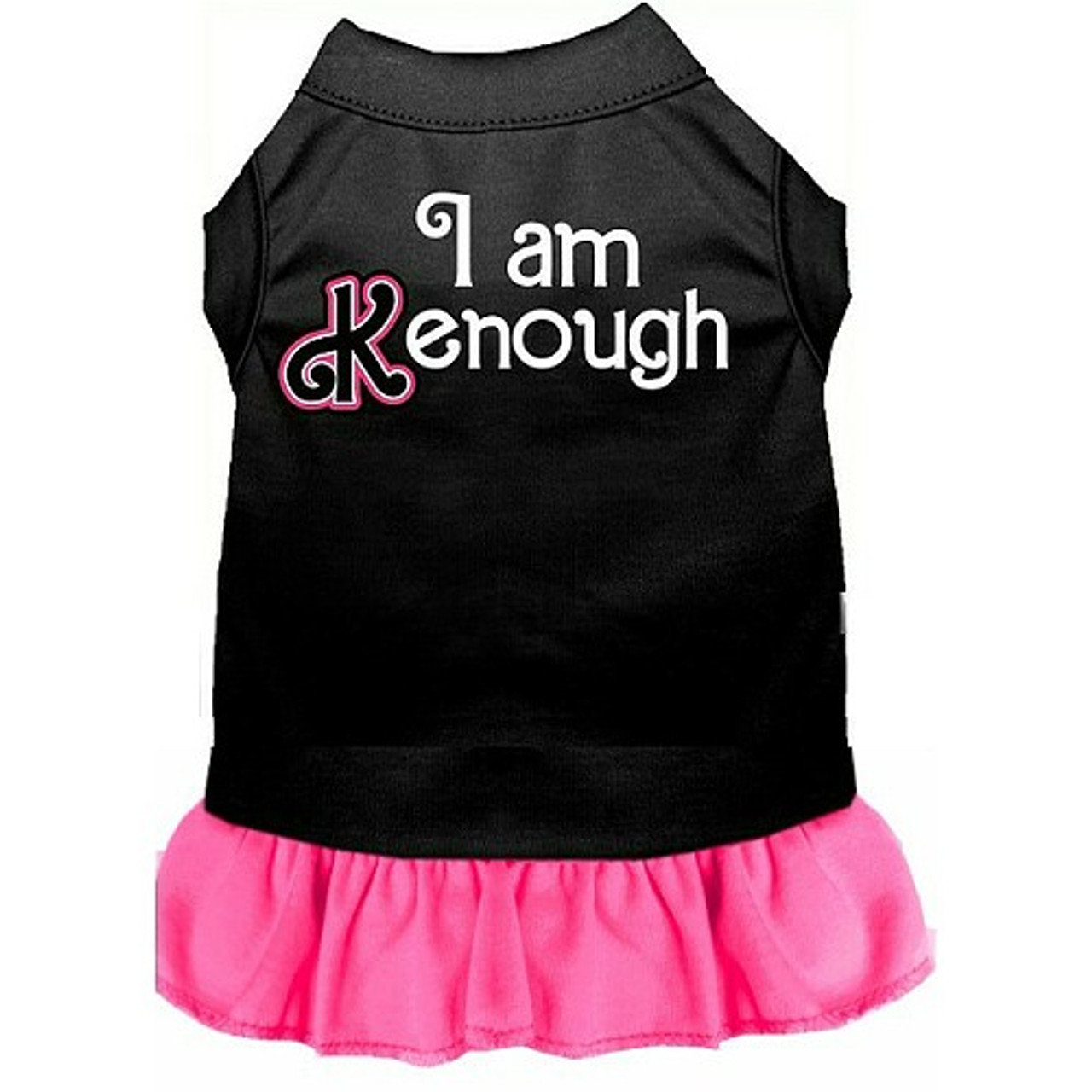 I Am Kenough Screen Print Dog Shirt - Bright Pink