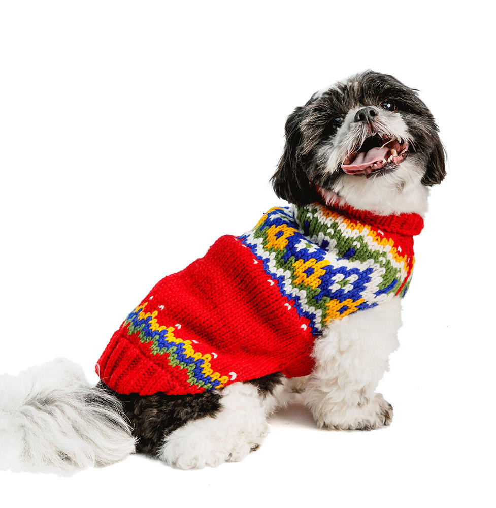Ragg Wool Fairisle Hand Knit Dog Sweaters Chilly Dog