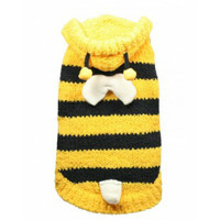 Chenille Bumble Bee Dog Hooded Sweater by Hip Doggie