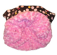 Snuggler Pet Dog Bed 3 'n 1 - Curly Pink Multi-Dot Pink