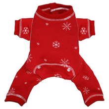 Red Snowflake Dog Long Johns