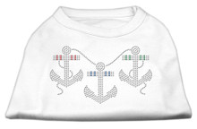 White Rhinestone Nautical Anchor Dog Tank