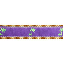 Dog Collar - Palm Trees (Purple) - 3/4, 1 1/4