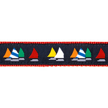 Dog Collar - Navy Blue Rainbow Fleet - 1/2, 3/4, 1 1/4