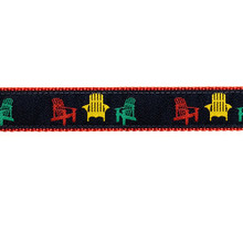 Dog Collar - Navy Adirondack Chair - 3/4 & 1 1/4