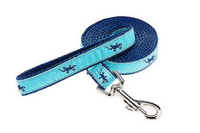 Dog Collar - Polka Dots Pink on Lt Blue - 1/2, 3/4, 1 1/4