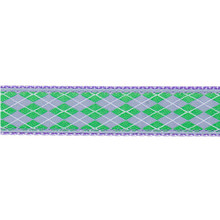 Dog Collar - Argyle Lilac & Green - 1/2, 3/4, 1 1/4