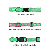 Dog Collar - Argyle Lilac & Green - 1/2, 3/4, 1 1/4