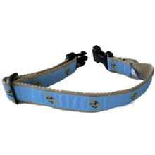 Dog Collar - Bumble Bee Sky Blue - 1/2, 3/4, 1 1/4