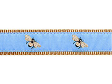 Dog Collar - Bumble Bee Sky Blue - 1/2, 3/4, 1 1/4