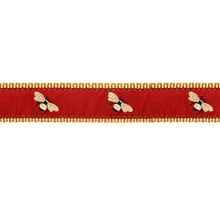 Dog Collar - Bumble Bees on Burgundy - 1/2, 3/4, 1 1/4