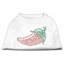 Chili Pepper Rhinestone Dog Tank image on white tank