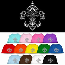 Silver Fleur de Lis Rhinestone Dog Tank