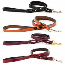 Braided Leather Dog Leash