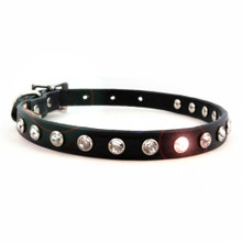 Minnie Maddie Leather Dog Collars w/ Swarovski Crystals