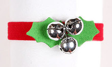 Jingle Bells 1/2" Ultra Suede Dog Collars