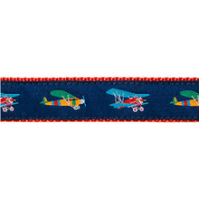 Dog Collar - Airplanes, 1 1/4"
