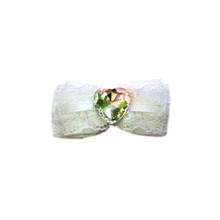 White Wedding Bow Barrette by Ruff Ruff Couture