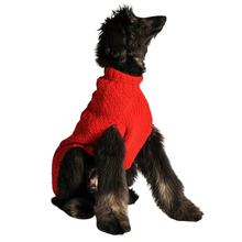 Red Cable Knit Dog Sweaters