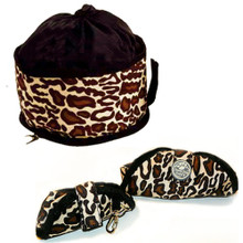 Leopard Print Foldable Travel Pet Dog Bowl