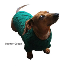 Hunter Green Irish Knit Dog Sweater