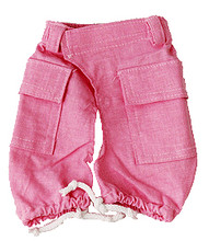 Pink Linen Dog Cargo Pants