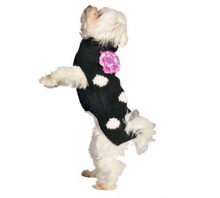 Black & White Polka Dot with Flower Dog Sweaters