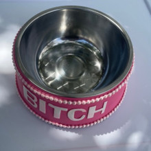 Pink Bitch Dog Bowl