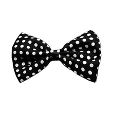 Swiss Dot Black & White Dog Bow Tie