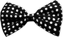 Swiss Dot Black & White Dog Bow Tie