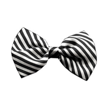Black & White Thin Striped Dog Bow Tie