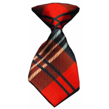 Red Plaid Dog Neck Tie