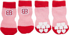 Pet Ego Comfort Traction Control Dog Socks - Red/Pink