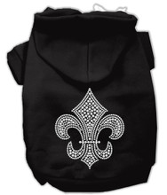 Silver Fleur De Lis Rhinestone Dog Hoodie