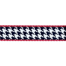 Houndstooth on Raspberry Dog Collars - Harness or Leads- 3/4 & 1 1/4