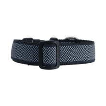 Diamond Plate on Black Dog Collars - 3/4 & 1 1/4