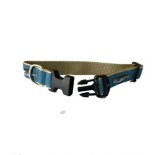 Dog Collar - Teal Striped Bass - 3/4, 1 1/4