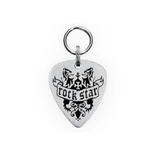 Rock Star Engravable Pewter Guitar Pick Dog ID Tag
